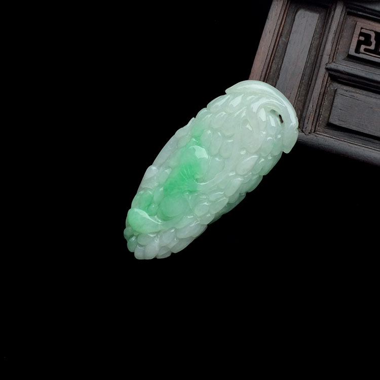 糯冰种飘翠苦尽甘来挂件