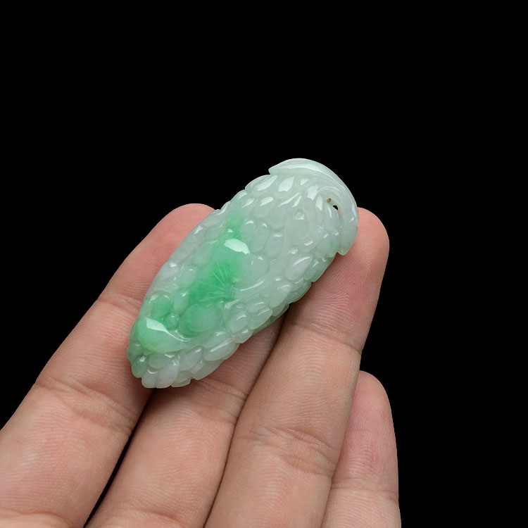 糯冰种飘翠苦尽甘来挂件