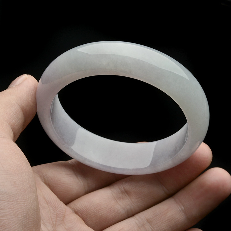 糯冰种晴水淡紫罗兰手镯(56.9mm)