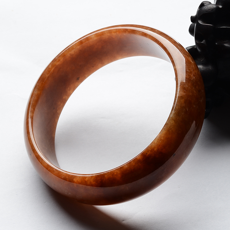 (超值推荐)糯冰种褐黄翡手镯(61.5mm)