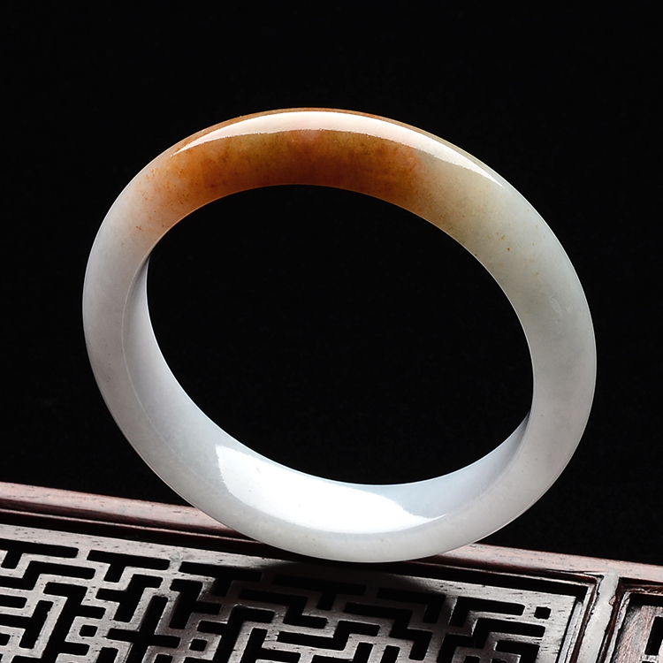 (超值推荐)糯冰种褐黄翡手镯(56.8mm)