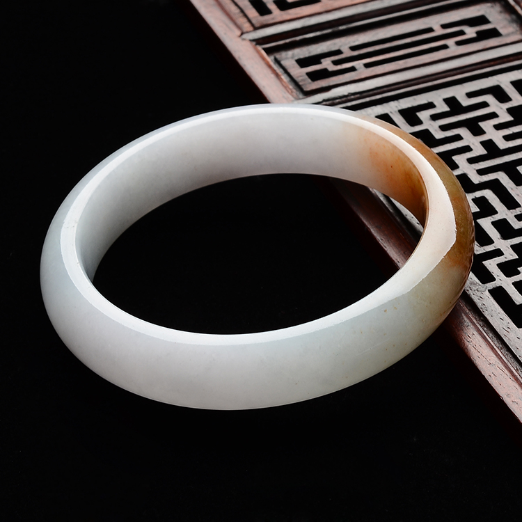 (超值推荐)糯冰种褐黄翡手镯(56.8mm)