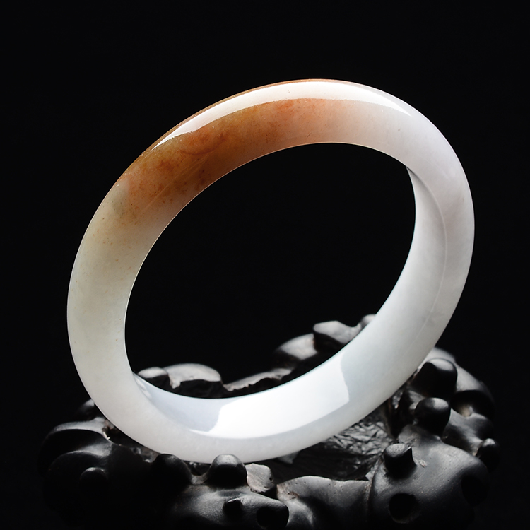 (超值推荐)糯冰种褐黄翡手镯(56.8mm)