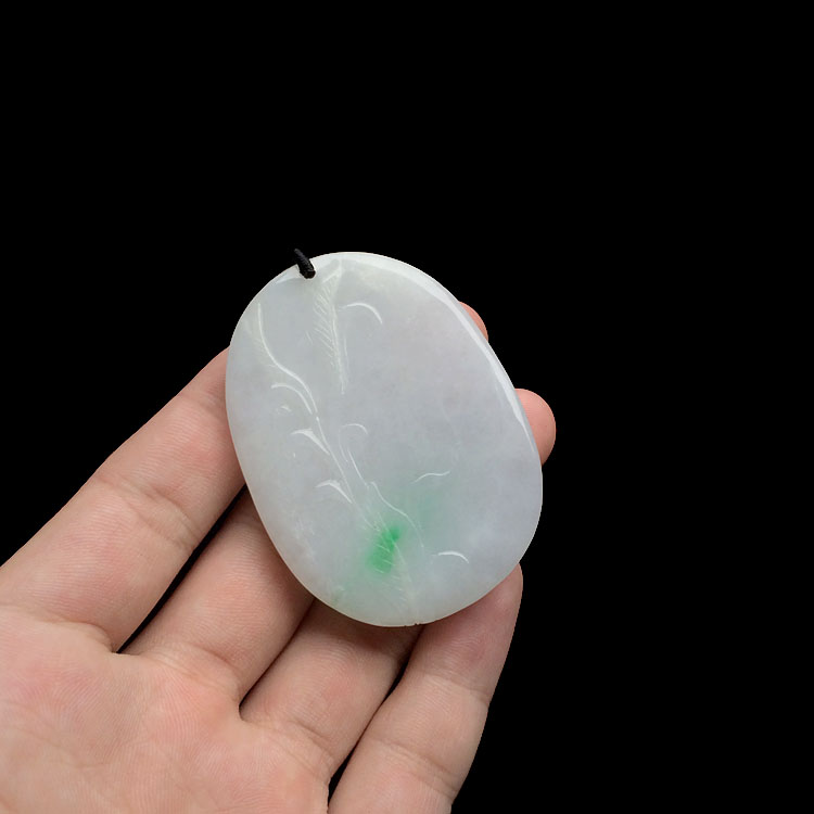 糯冰种飘翠一路连科挂件