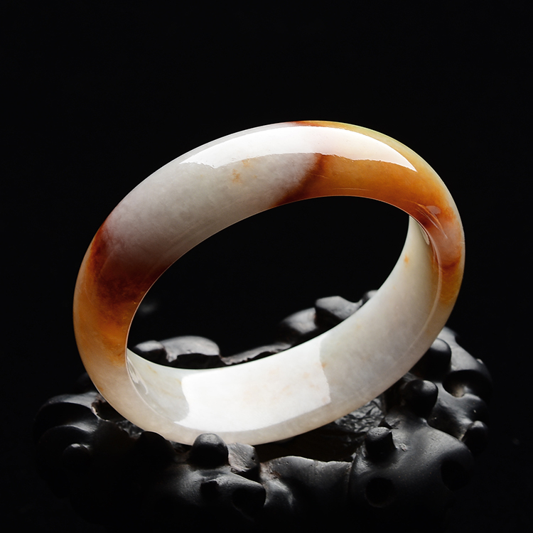 (超值推荐)糯冰种褐红翡贵妃镯(54mm-47.8mm)