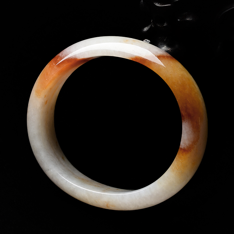 (超值推荐)糯冰种褐红翡贵妃镯(54mm-47.8mm)