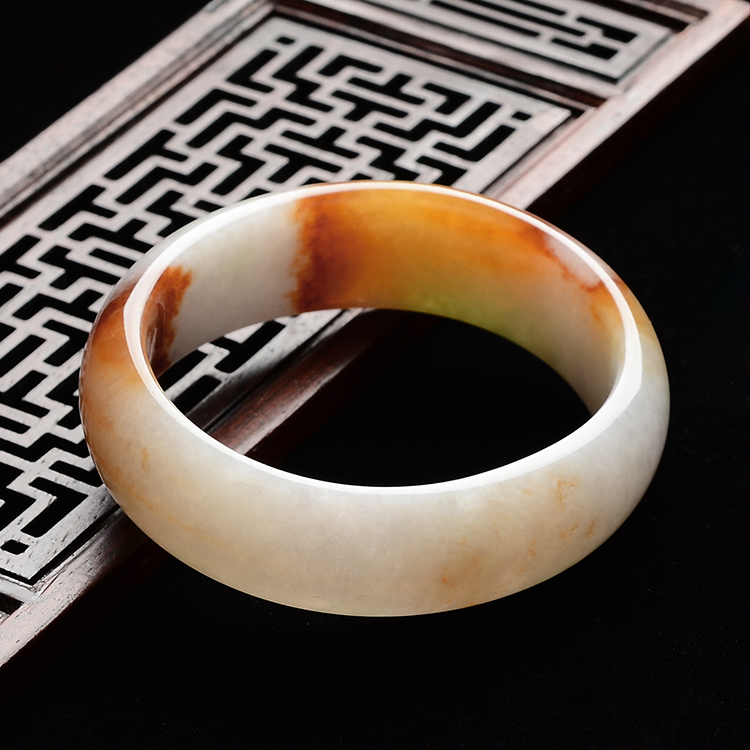 (超值推荐)糯冰种褐红翡贵妃镯(54mm-47.8mm)