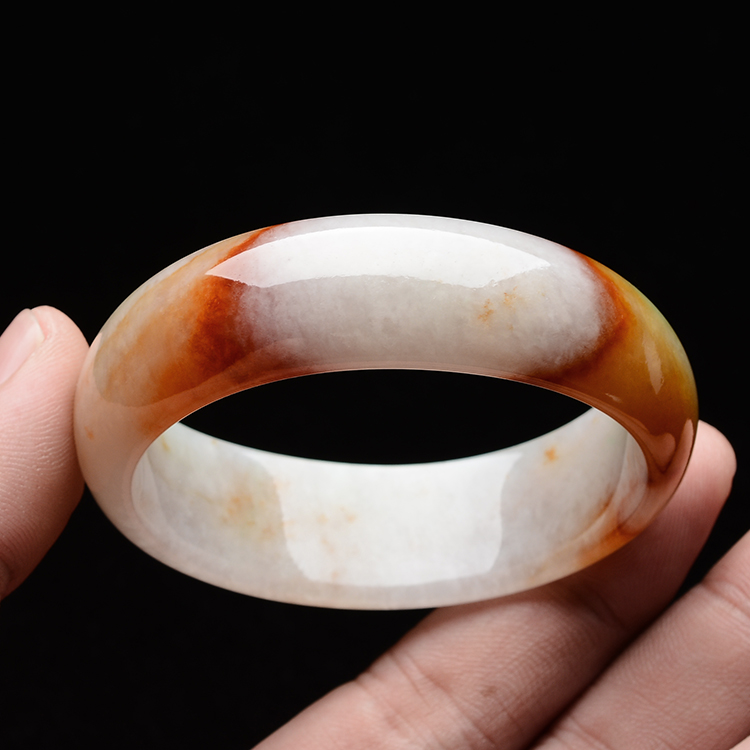 (超值推荐)糯冰种褐红翡贵妃镯(54mm-47.8mm)