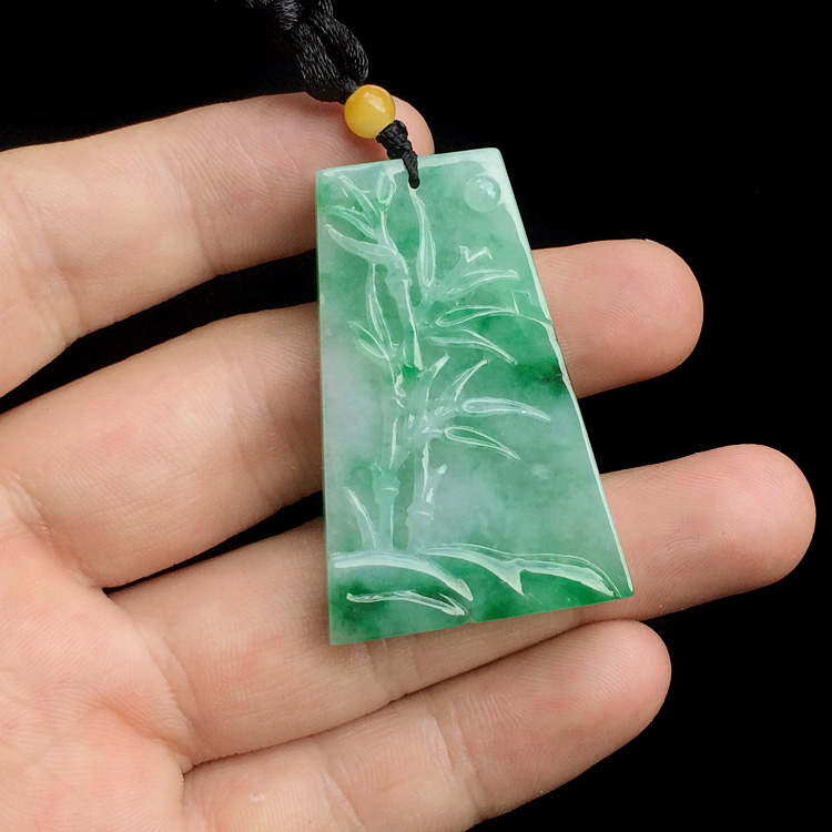 糯冰种翠色节节高挂件
