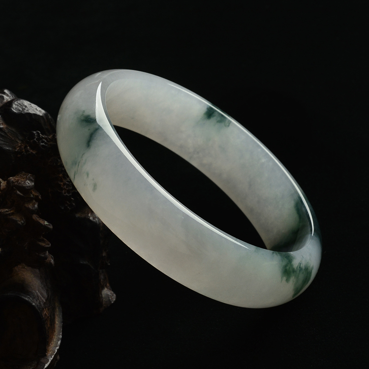 糯冰种飘花手镯(60.5mm)