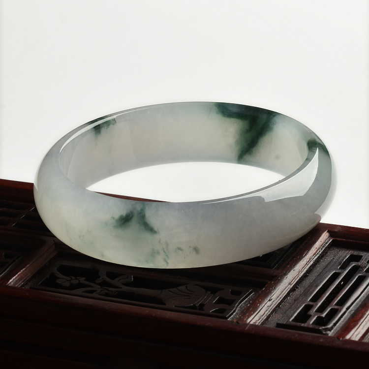 糯冰种飘花手镯(60.5mm)