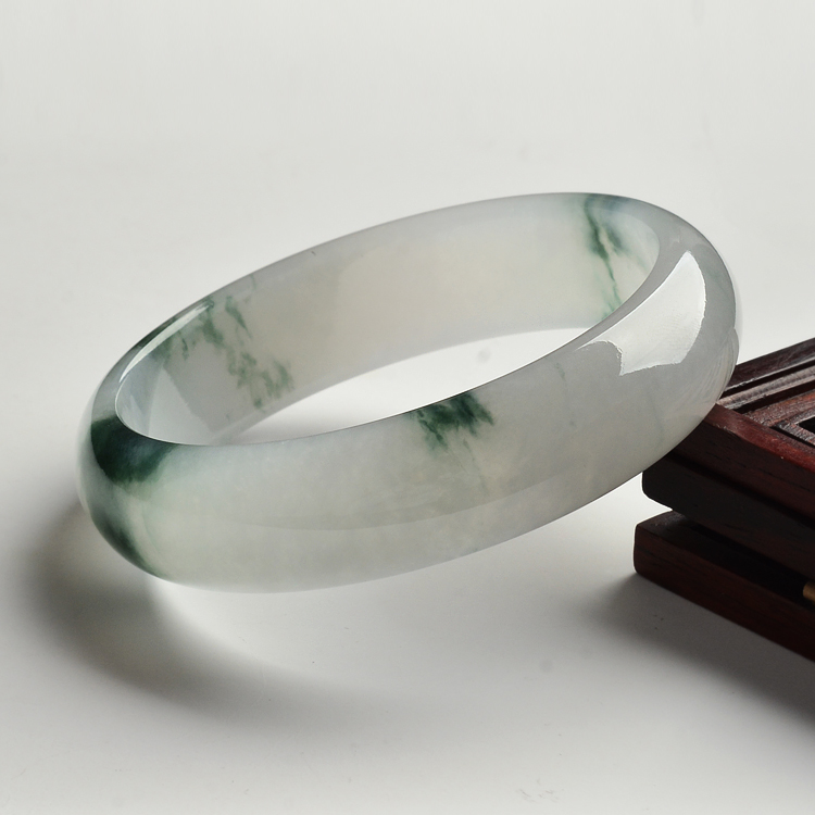 糯冰种飘花手镯(60.5mm)