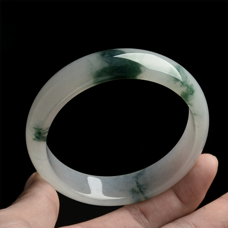 糯冰种飘花手镯(60.5mm)