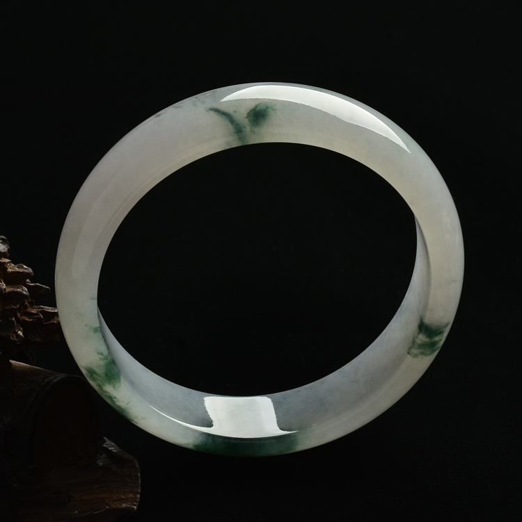 糯冰种飘花手镯(60.5mm)