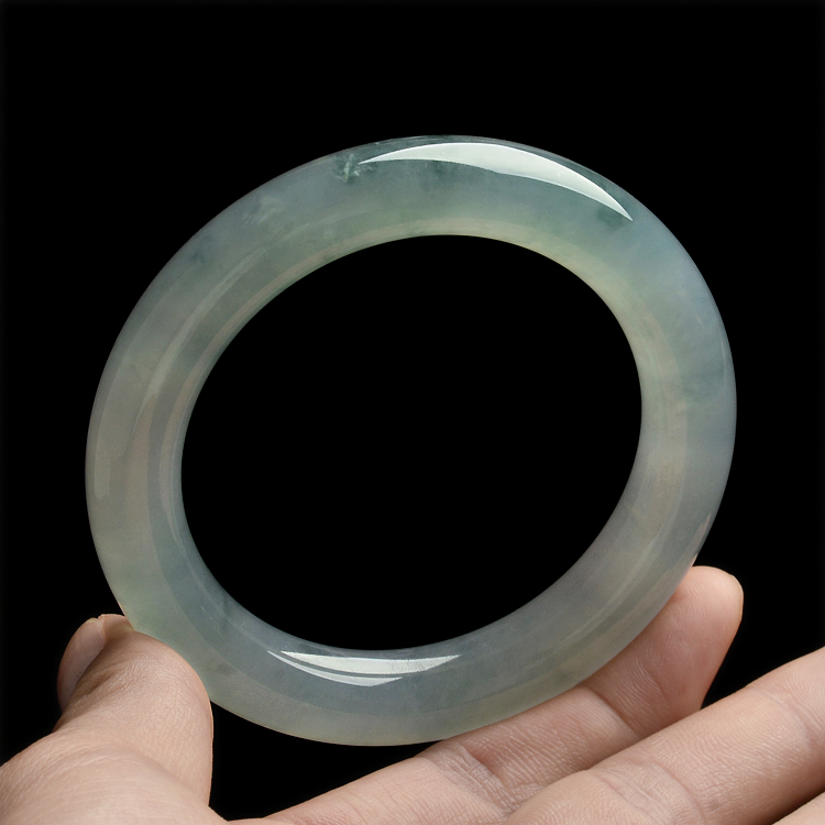 (超值推荐)冰种飘花圆条手镯(55.1mm)