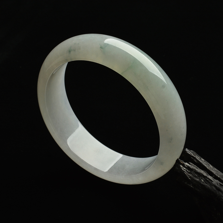 糯冰种淡晴水飘花手镯(60.4mm)