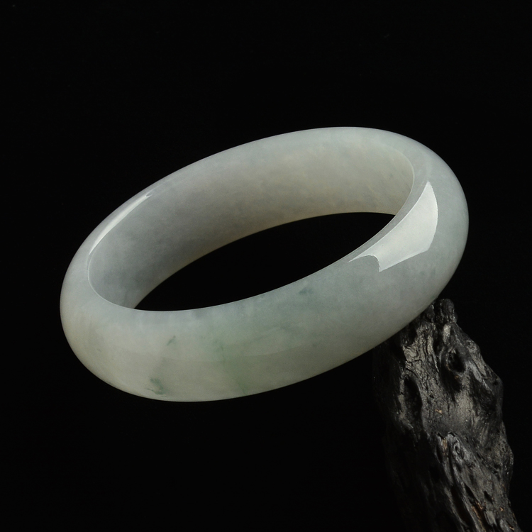 糯冰种淡晴水飘花手镯(60.4mm)