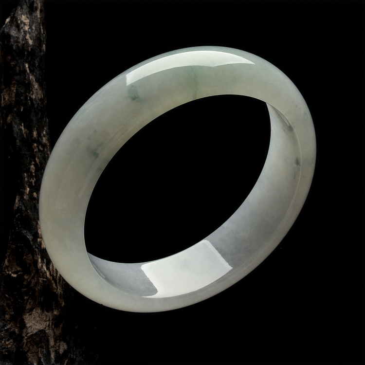 糯冰种淡晴水飘花手镯(60.4mm)