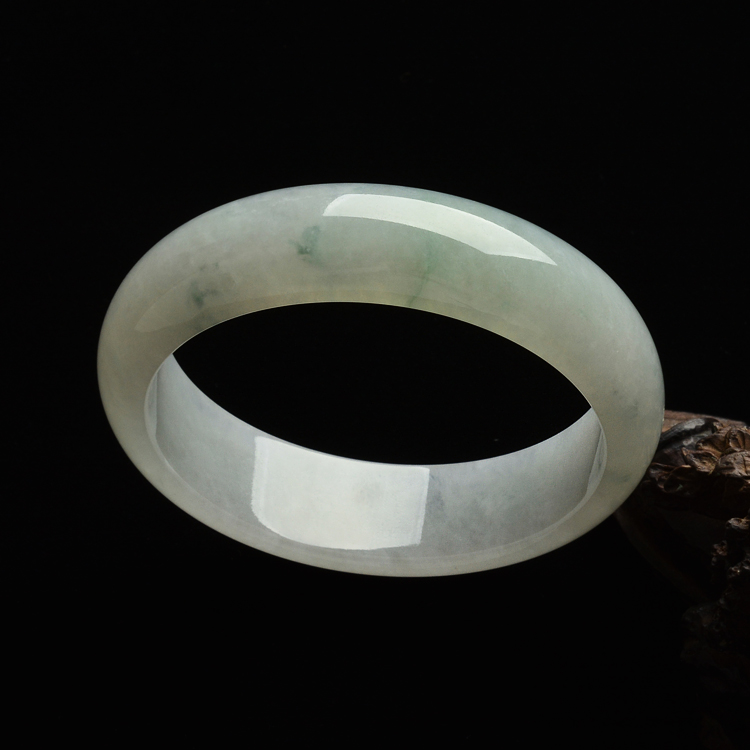 糯冰种淡晴水飘花手镯(60.4mm)