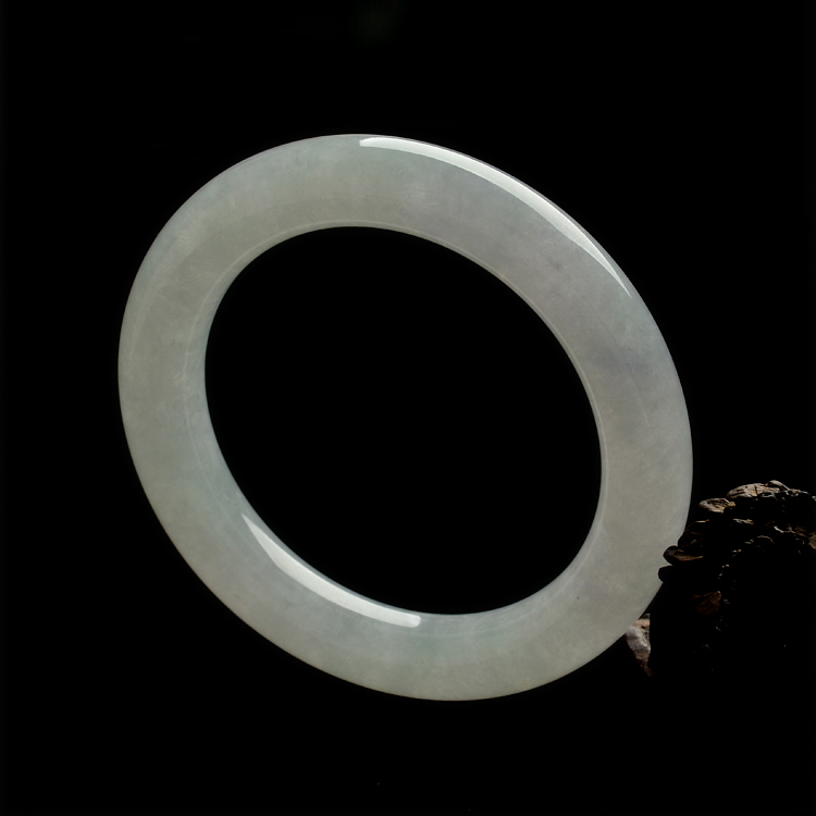 糯冰种淡晴水圆条手镯(58.4mm)