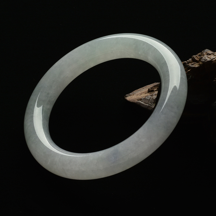 糯冰种淡晴水圆条手镯(58.4mm)