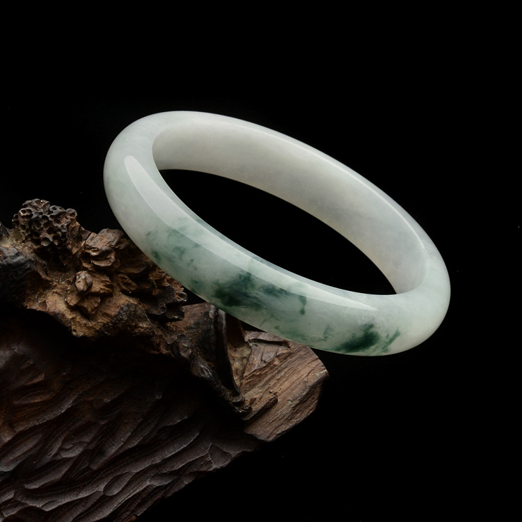糯冰种飘花手镯(60.5mm)