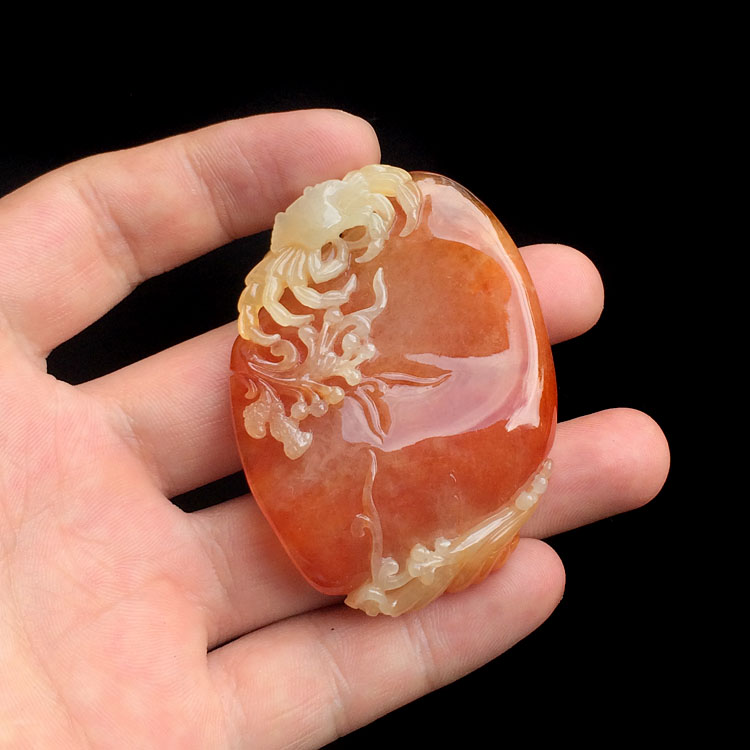 （超值推荐）糯冰种红黄翡年年有余挂件