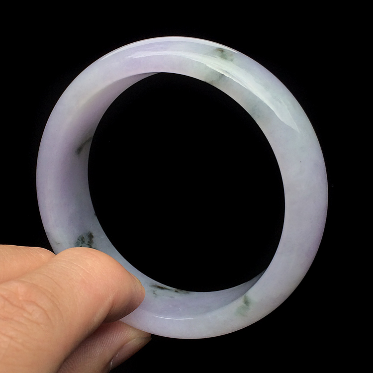 糯冰种紫罗兰飘花手镯(57mm)