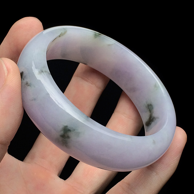 糯冰种紫罗兰飘花手镯(57mm)