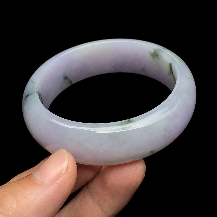 糯冰种紫罗兰飘花手镯(57mm)
