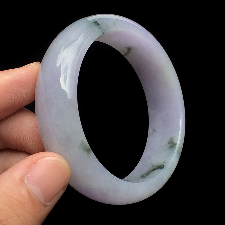 糯冰种紫罗兰飘花手镯(57mm)