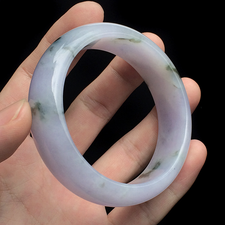 糯冰种紫罗兰飘花手镯(57mm)
