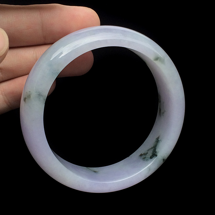 糯冰种紫罗兰飘花手镯(57mm)