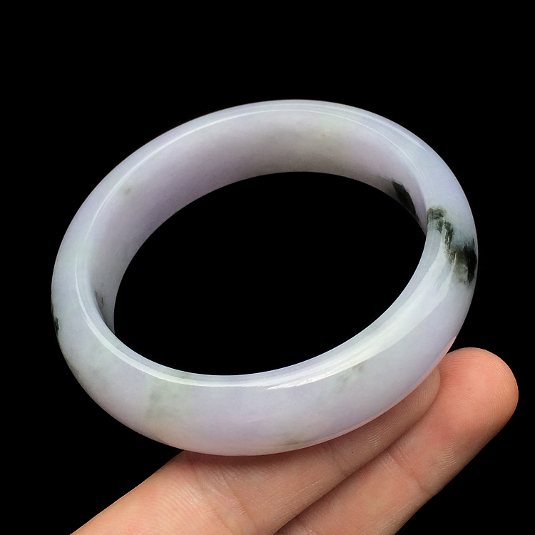 糯冰种紫罗兰飘花手镯(57mm)