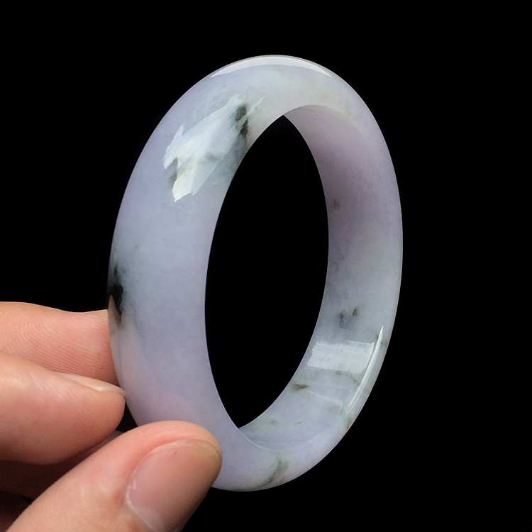 糯冰种紫罗兰飘花手镯(57mm)
