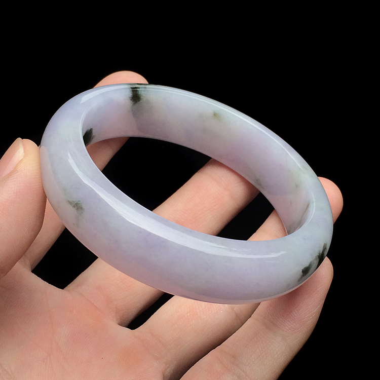 糯冰种紫罗兰飘花手镯(57mm)