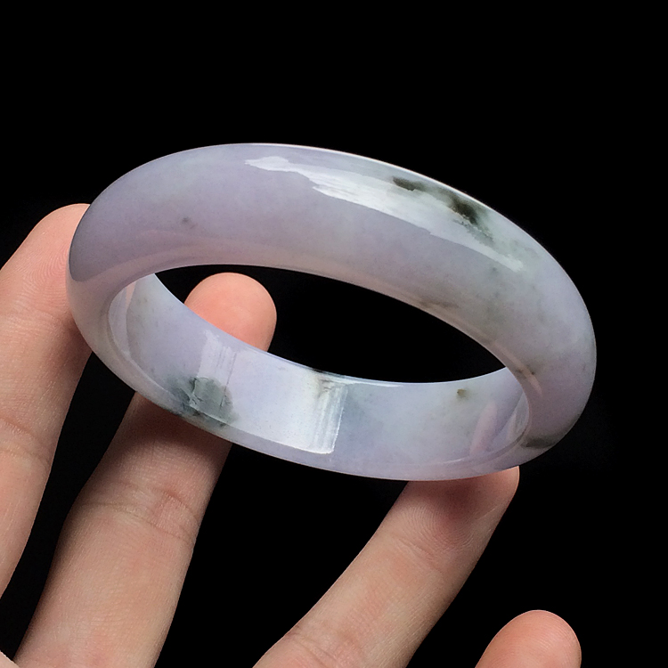 糯冰种紫罗兰飘花手镯(57mm)