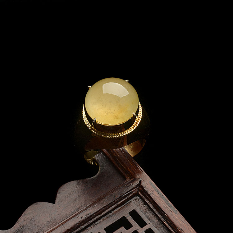 （超值推荐）冰种黄翡戒面
