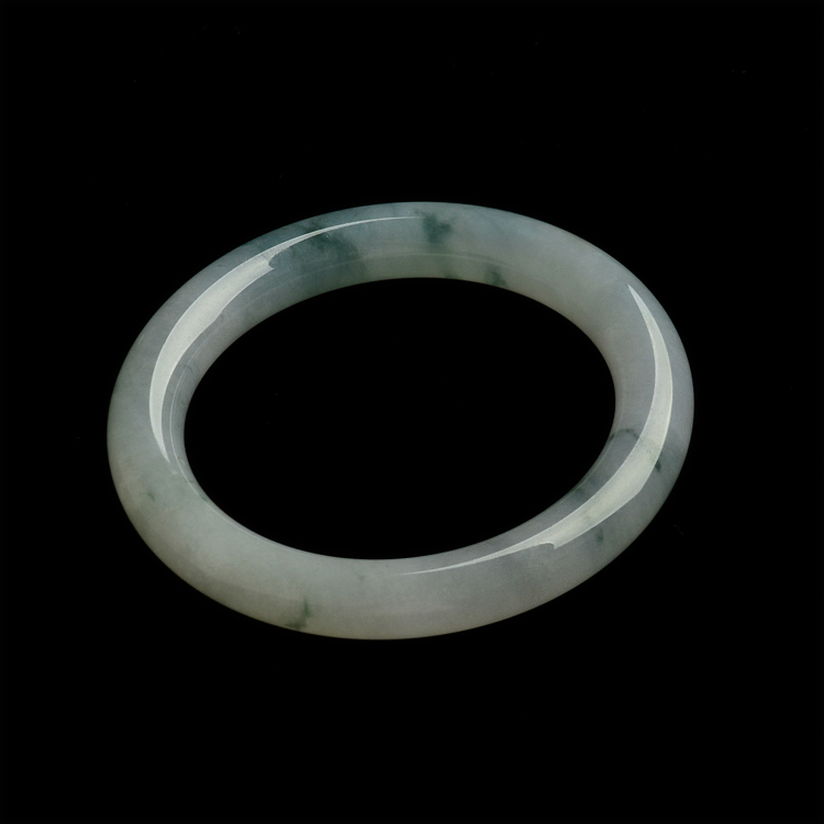 （超值推荐）糯冰种飘花圆条手镯（56mm）