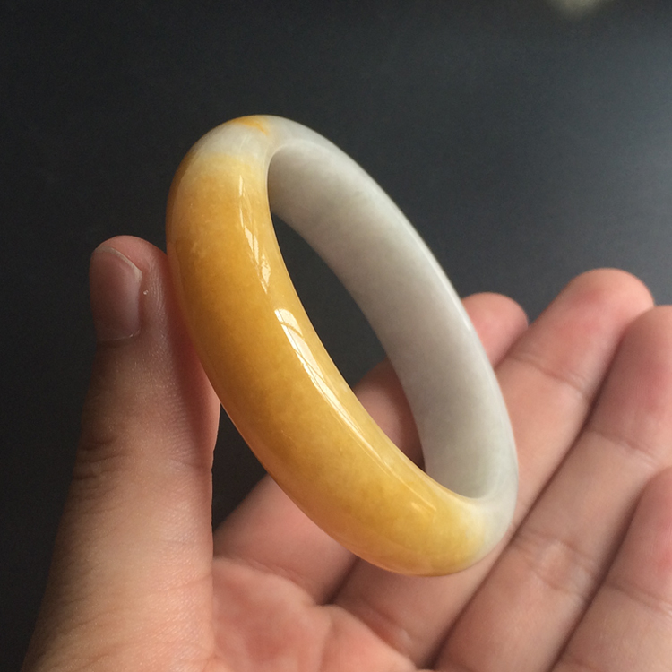 (超值推荐)糯冰种黄翡手镯(53.6mm)