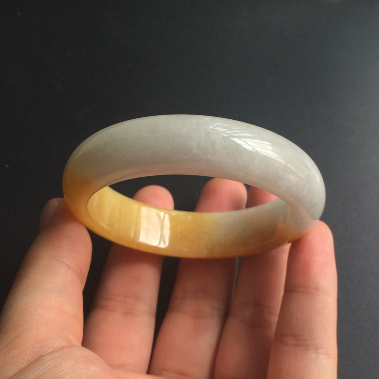 (超值推荐)糯冰种黄翡手镯(53.6mm)