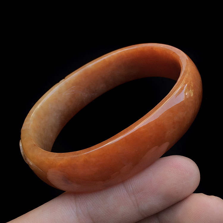 （超值推荐）糯冰种红黄翡雕花贵妃镯(60mm-48.5mm)