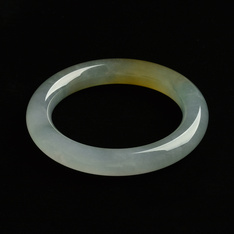 (超值推荐)糯冰种黄翡圆条手镯(58.5mm)