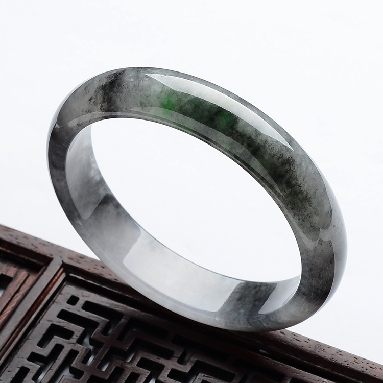(超值推荐)乌鸡种水墨色飘翠手镯(56.5mm)