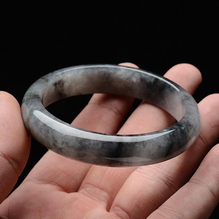 (超值推荐)乌鸡种水墨色飘翠手镯(56.5mm)