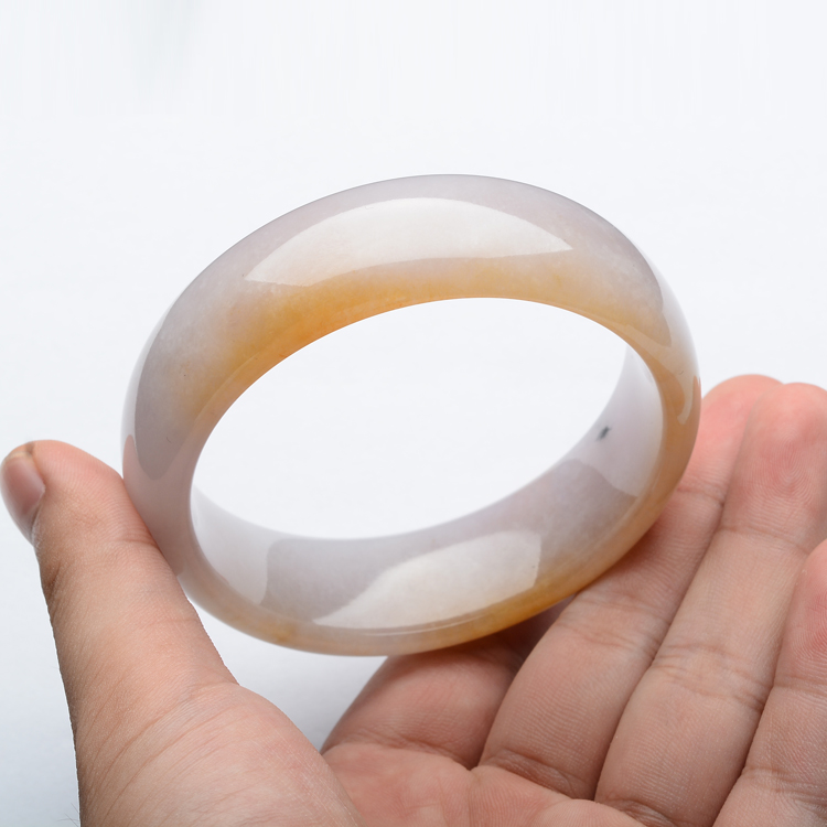 (超值推荐)糯冰种紫罗兰带黄翡手镯(61.8mm)