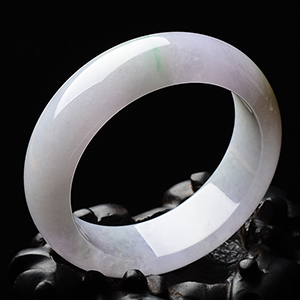 糯冰种淡三彩手镯(51mm)