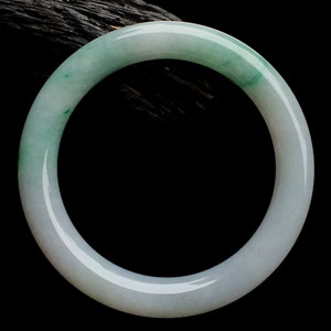 糯冰种飘花圆条手镯(57.3mm)