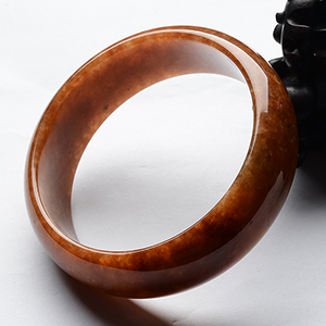 (超值推荐)糯冰种褐黄翡手镯(61.5mm)