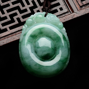 (超值推荐)糯冰种飘花福在眼前挂件